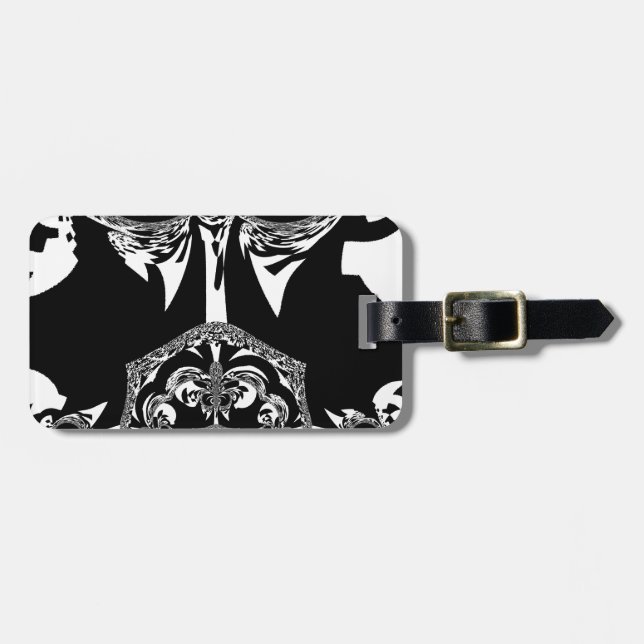 African Black and White Art Print Luggage Tag (Front Horizontal)