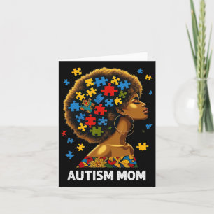 African Black Autism Mum Afro Mother Autism Awaren Card