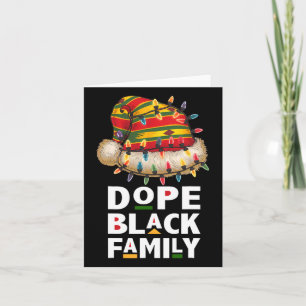 African Black Family Afro Team Santa Matching Chri Card