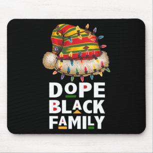 African Black Family Afro Team Santa Matching Chri Mouse Mat
