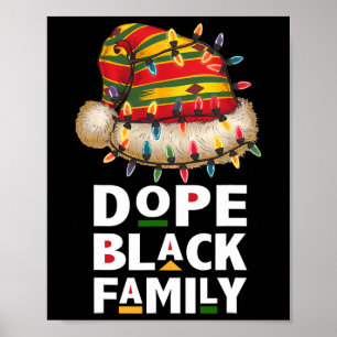 African Black Family Afro Team Santa Matching Chri Poster
