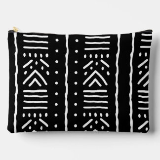 African Black Mudcloth Accessory Pouch - Zipper Ba