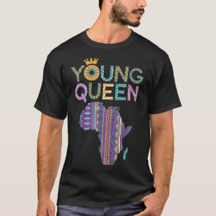 African Black Queen Art For Girl Women Melanin Afr T-Shirt