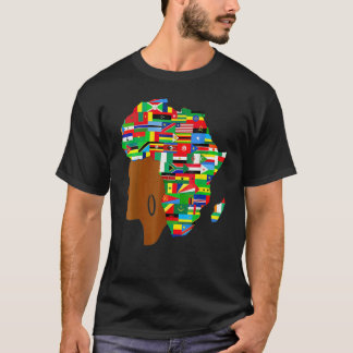 African Black Queen Map Of Africa Black History Wo T-Shirt