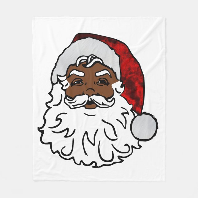 african black santa christmas fleece blanket (Front)