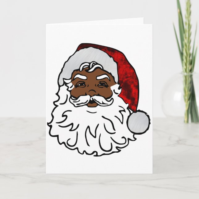 african black santa christmas invitation (Front)