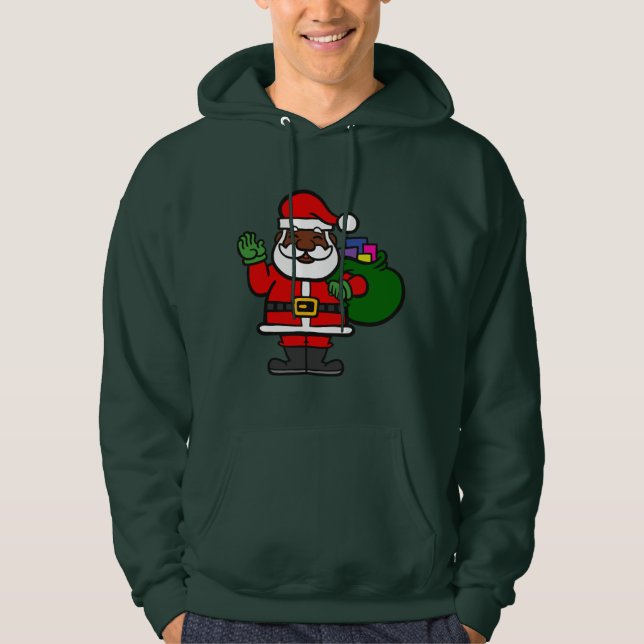 african black santa claus xmas hoodie (Front)