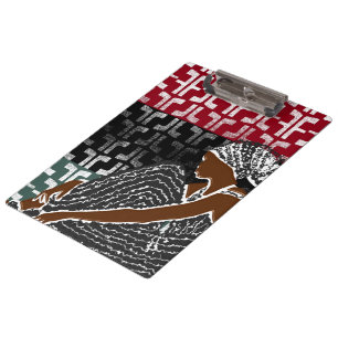 African Black Woman with Heritage Head Wrap Clipboard