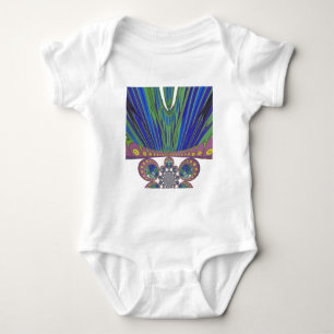 African Blue Purple Decorative Art Design Print Baby Bodysuit