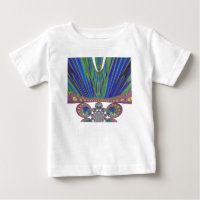 African Blue Purple Decorative Art Design Print