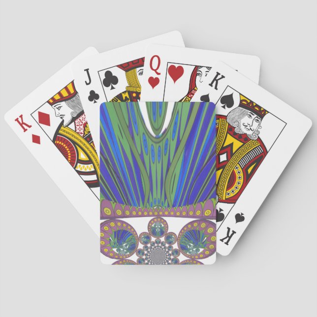 African Blue Purple Decorative Art Design Print Playing Cards (Back)