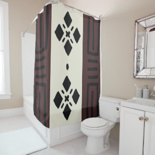 African Bogolan Shower Curtain Design