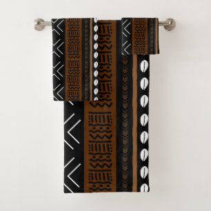 African Bogolan Style Mud Cloth Inspired Towel Set