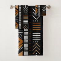African Bogolan Style Mud Cloth Inspired Towel Set