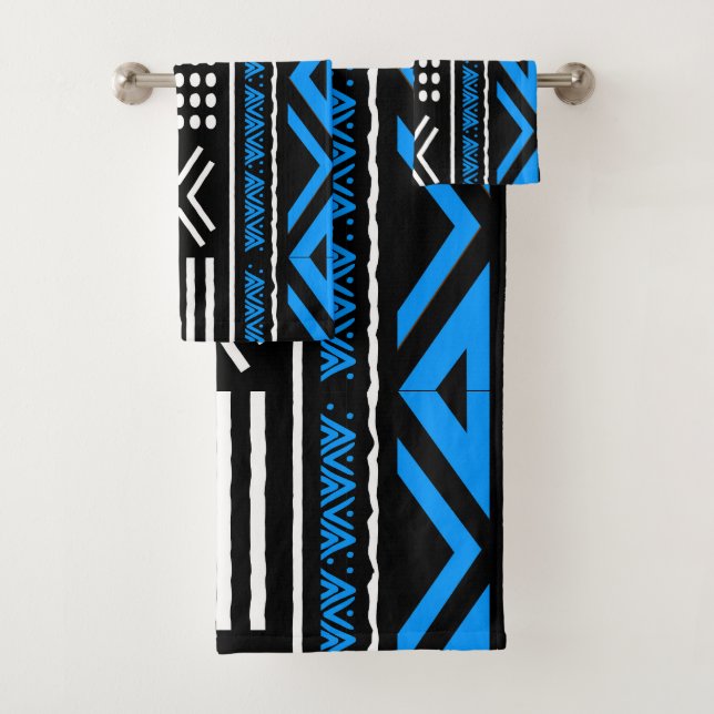 African Bogolan Style Mud Cloth Inspired Towel Set (Insitu)