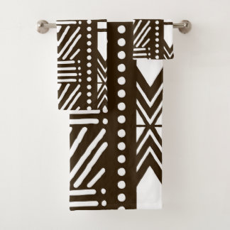 African Bogolan Style Mud Cloth Inspired Towel Set
