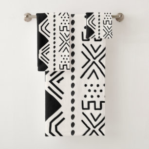 African Bogolan Style Mud Cloth Inspired Towel Set