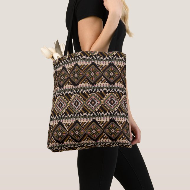 African Boho Style | Mud Cloth Inspired Tote Bag (Close Up)