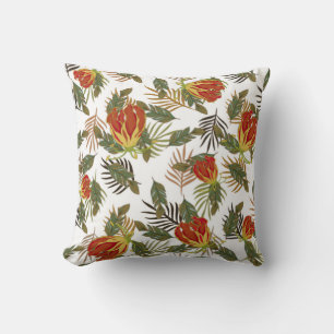 African Botanical Throw Pillow