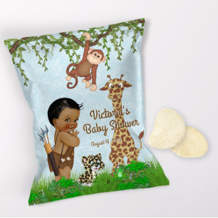 African Boy Safari Baby Shower Chip Bag Wrapper