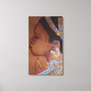 African Bride Wrapped Canvas