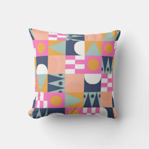 African bright color block seamless pattern. Geome Cushion