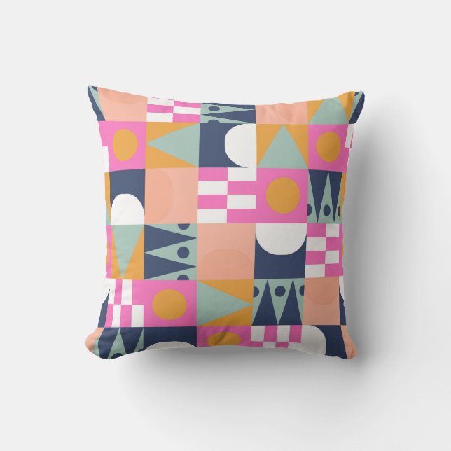African bright color block seamless pattern. Geome Cushion (Front)