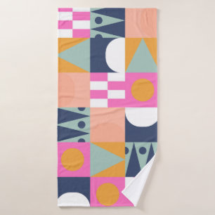 African bright colour block seamless pattern. Geom Bath Towel