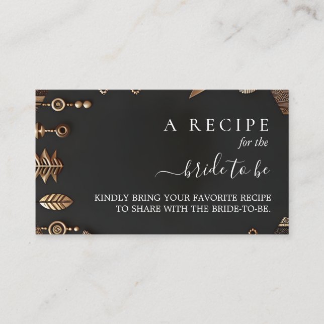 African Brown Traditional Nigeria Bridal Shower Enclosure Card (Front)