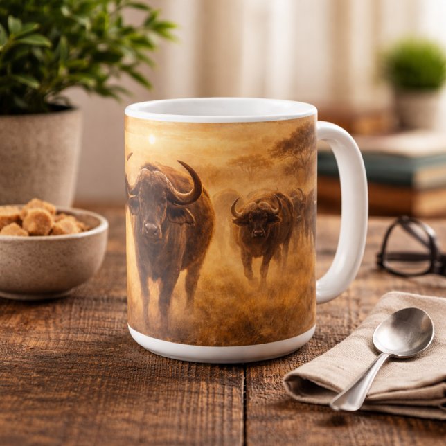 African Buffalo Herd Strength & Unity Wildlife Art Coffee Mug (Creator Uploaded)