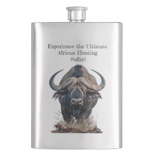 African buffalo hip flask