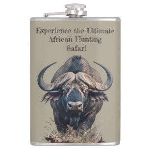 African buffalo hip flask