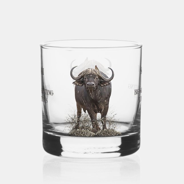 African buffalo whiskey glass (Front)