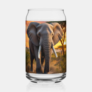 African Bull Elephant Can Glass