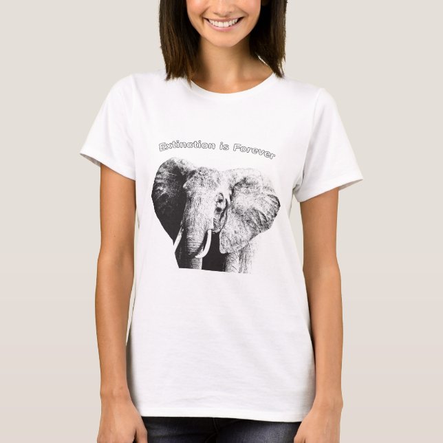 African Bush Elephant Drawing T-Shirt (Front)