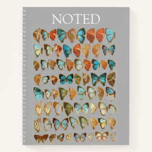 African Butterfly Rose Hardcover Spiral Sketchbook Notebook