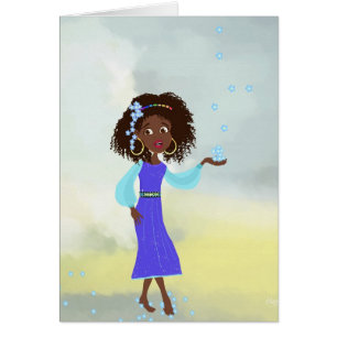African cartoon girl Card