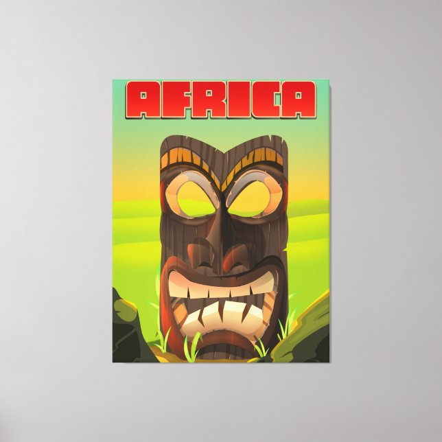 African Carved Head Canvas Print (Front)