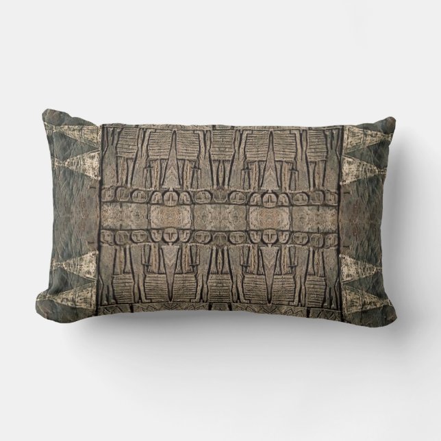 African Carving Lumbar Pillow (Front)