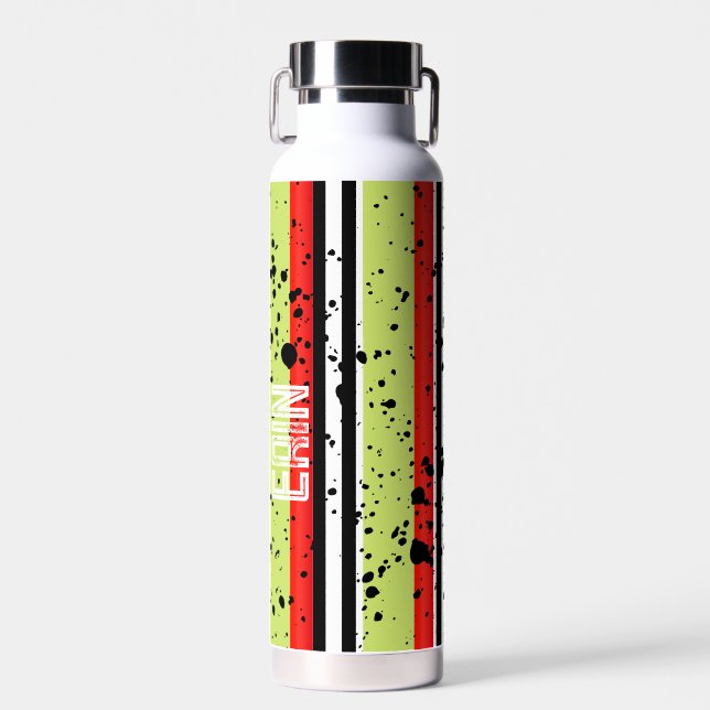 African Caterpillar pattern Custom Name  Water Bottle (Front)