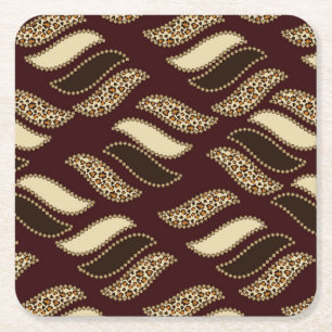 African cheetah skin pattern 2 square paper coaster