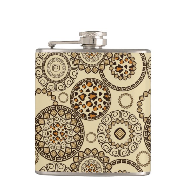 African cheetah skin pattern 3 hip flask (Front)