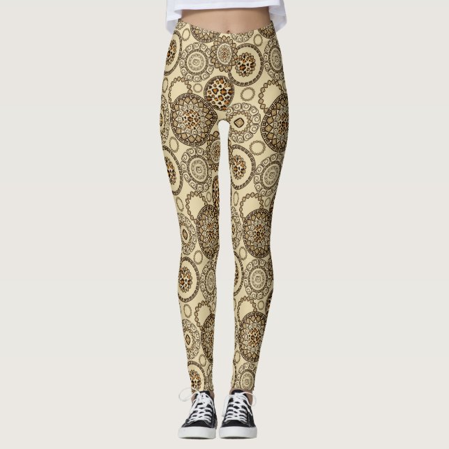 African cheetah skin pattern 3 leggings (Front)