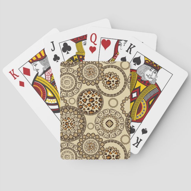 African cheetah skin pattern 3 playing cards (Back)