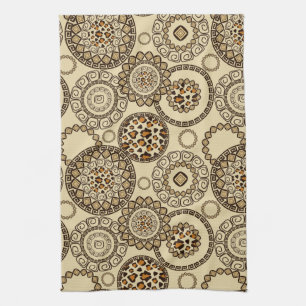 African cheetah skin pattern 3 tea towel