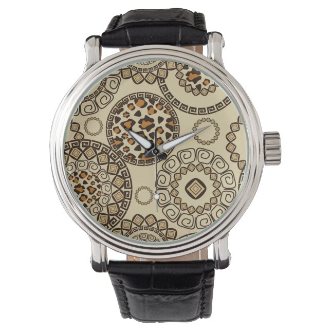 African cheetah skin pattern 3 watch (Front)