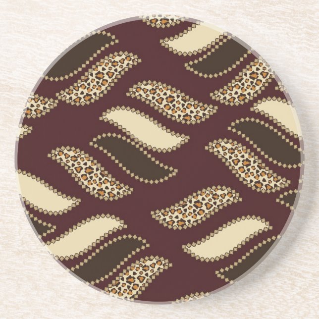 African cheetah skin pattern coaster (Front)