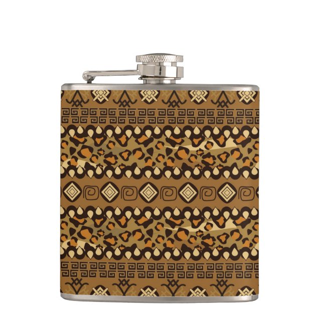 African cheetah skin pattern hip flask (Front)