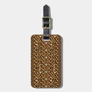 African cheetah skin pattern luggage tag