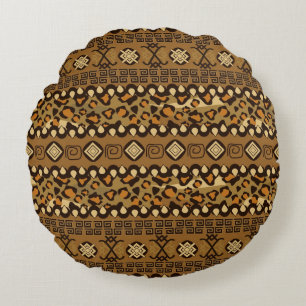 African cheetah skin pattern round cushion